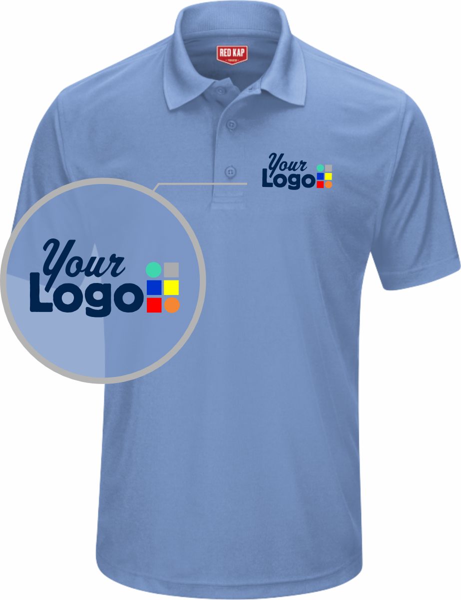 RedKap S/S Performance Knit Core Custom Golf Shirt, color: Medium Blue
