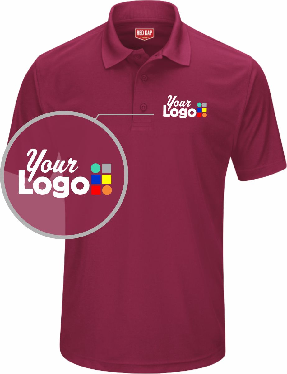 RedKap S/S Performance Knit Core Custom Golf Shirt, color: Burgundy