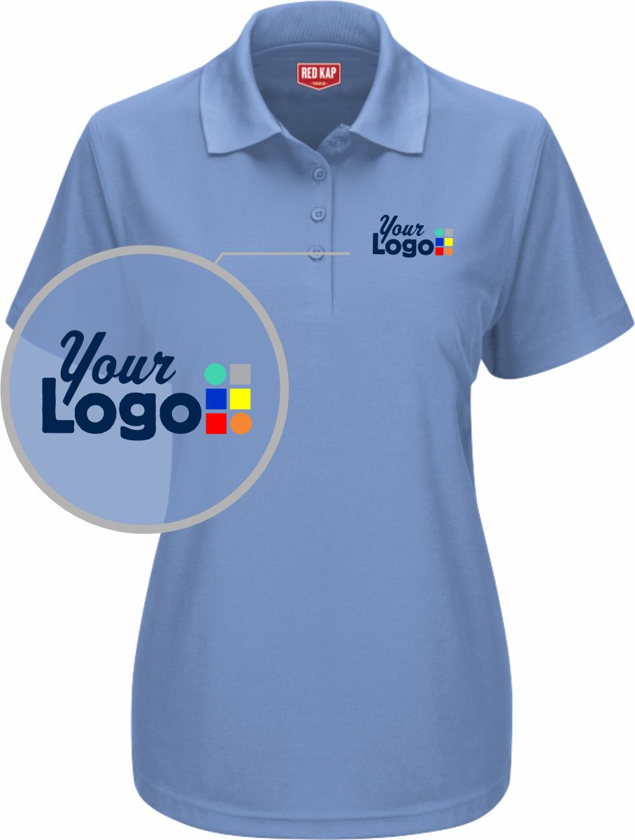 RedKap S/S Performance Knit Core Custom Golf Shirt, color: Medium Blue