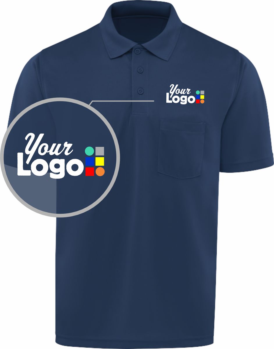 RedKap S/S Performance Knit Pocket Custom Golf Shirt, color: Navy