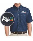 Port & Company S/S Value Denim Custom Shirt, color: Ink Blue