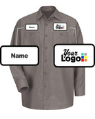 RedKap L/S Solid Custom Work Shirt, color: Grey