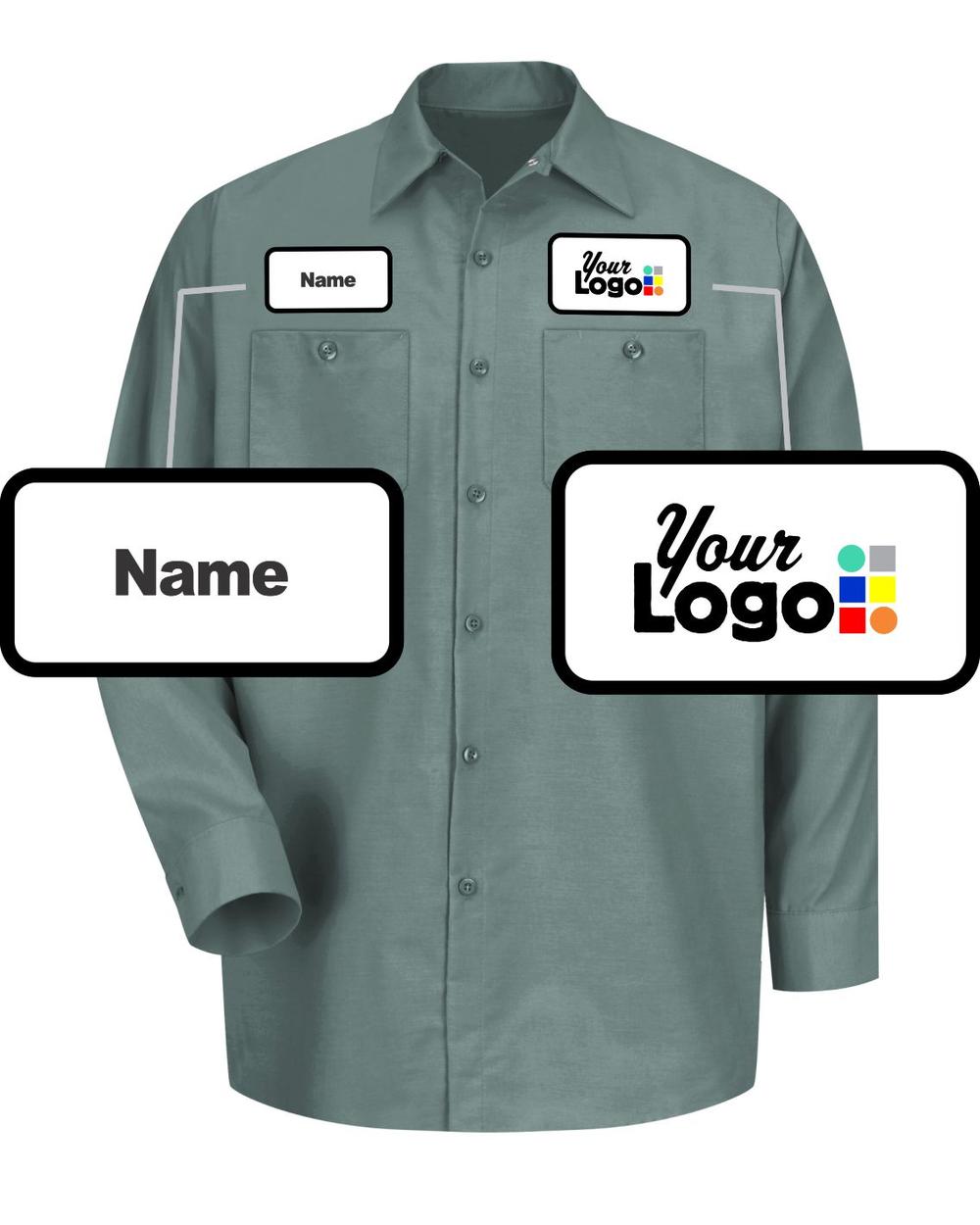 RedKap L/S Solid Custom Work Shirt, color: Light Green