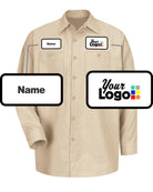 RedKap L/S Solid Custom Work Shirt, color: Light Tan