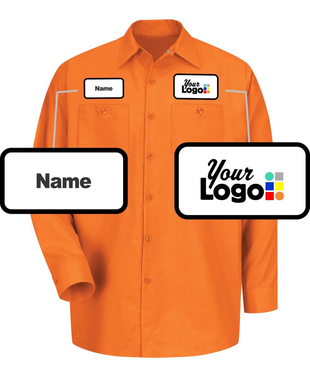 RedKap L/S Solid Custom Work Shirt, color: Orange