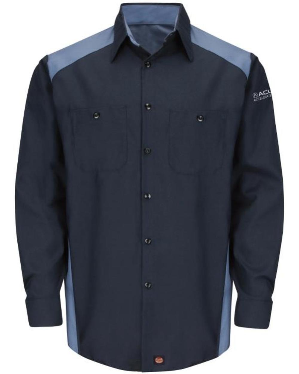 RedKap L/S Accelerated Technician Automotive Shirt, color: Navy/Postman Blue