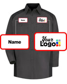 RedKap L/S Motorsports Custom Work Shirt, color: Charcoal/Black