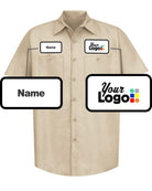 RedKap S/S Solid Custom Work Shirt, color: Light Tan