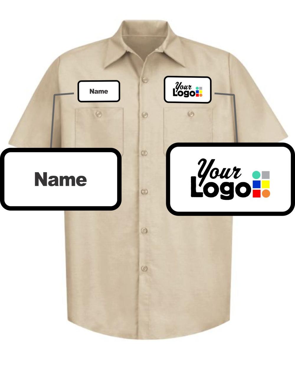 RedKap S/S Solid Custom Work Shirt, color: Light Tan