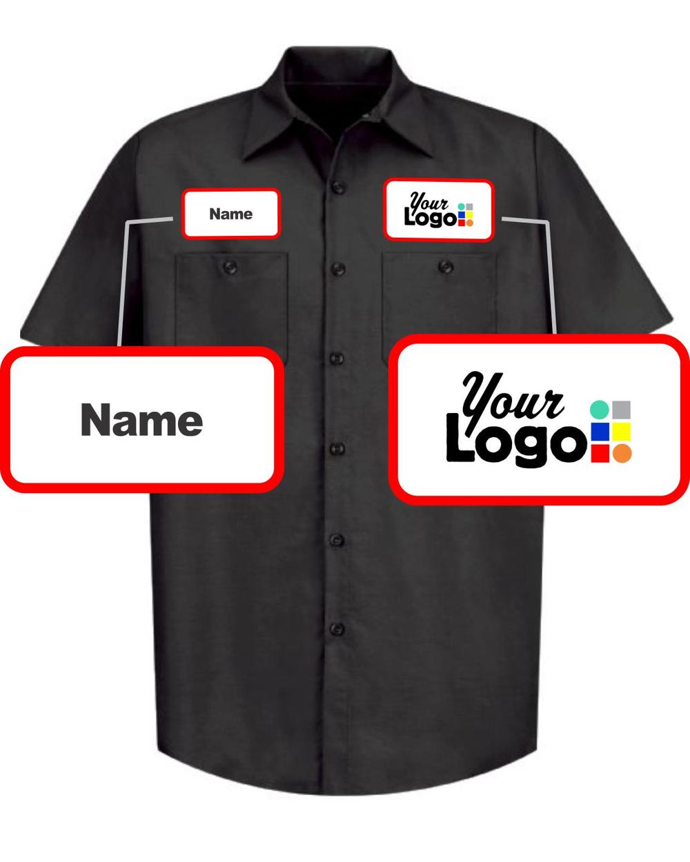 Men's Solid Custom Work Shirt, color: Black