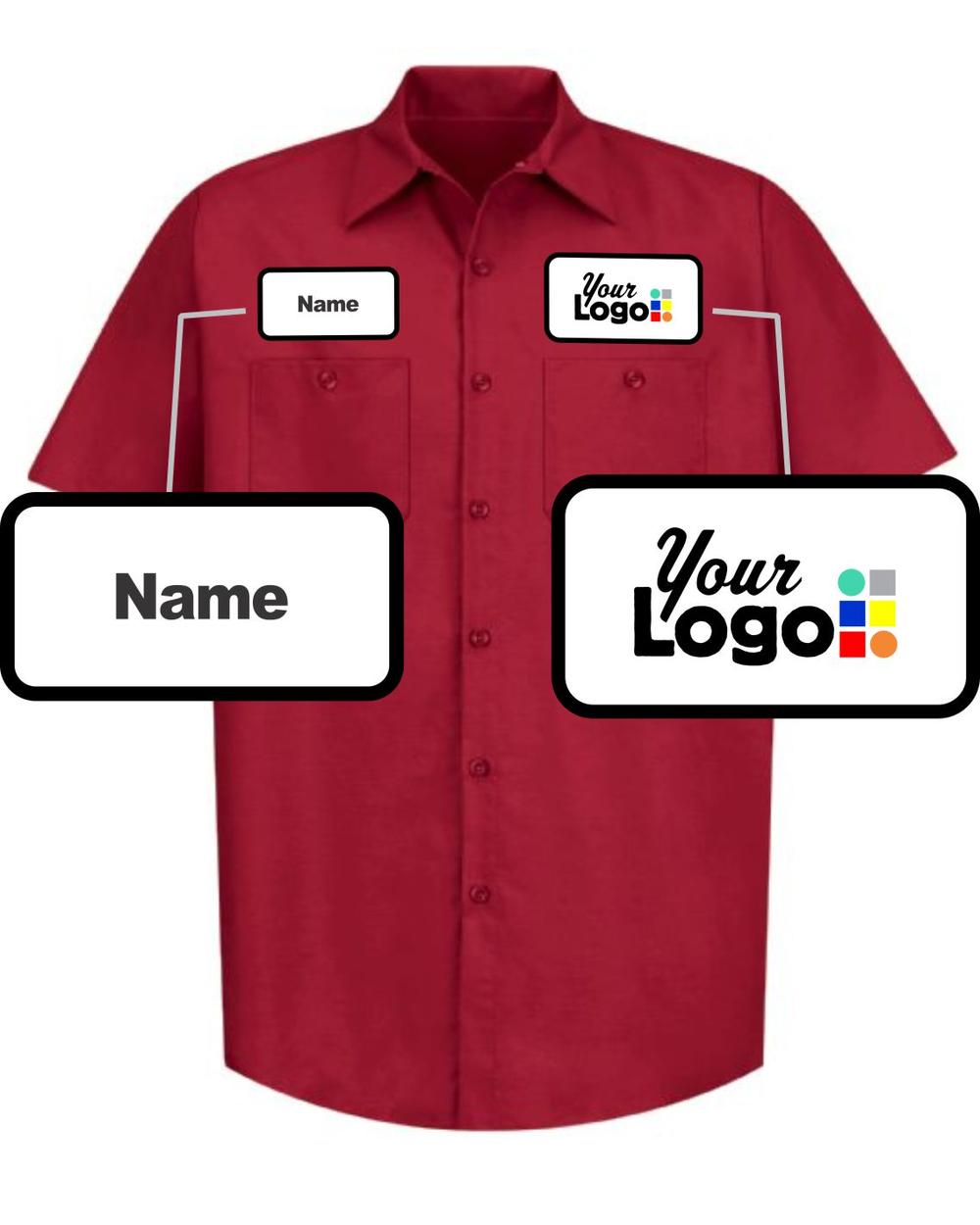 RedKap S/S Solid Custom Work Shirt, color: Red