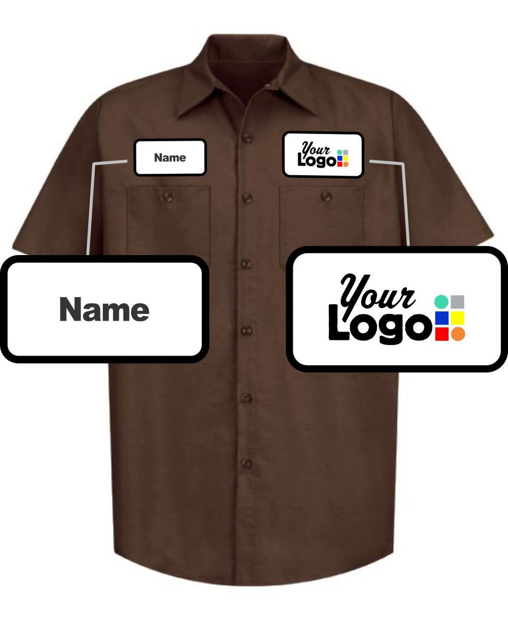 RedKap S/S Solid Custom Work Shirt, color: Chocolate Brown