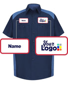 RedKap S/S Motorsports Custom Work Shirt, color: Navy/Postman Blue