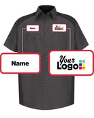 RedKap S/S Motorsports Custom Work Shirt, color: Charcoal/Black
