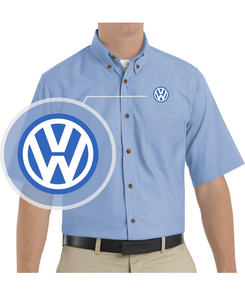 RedKap S/S Volkswagen Service Advisor Automotive Shirt, color: Light Blue