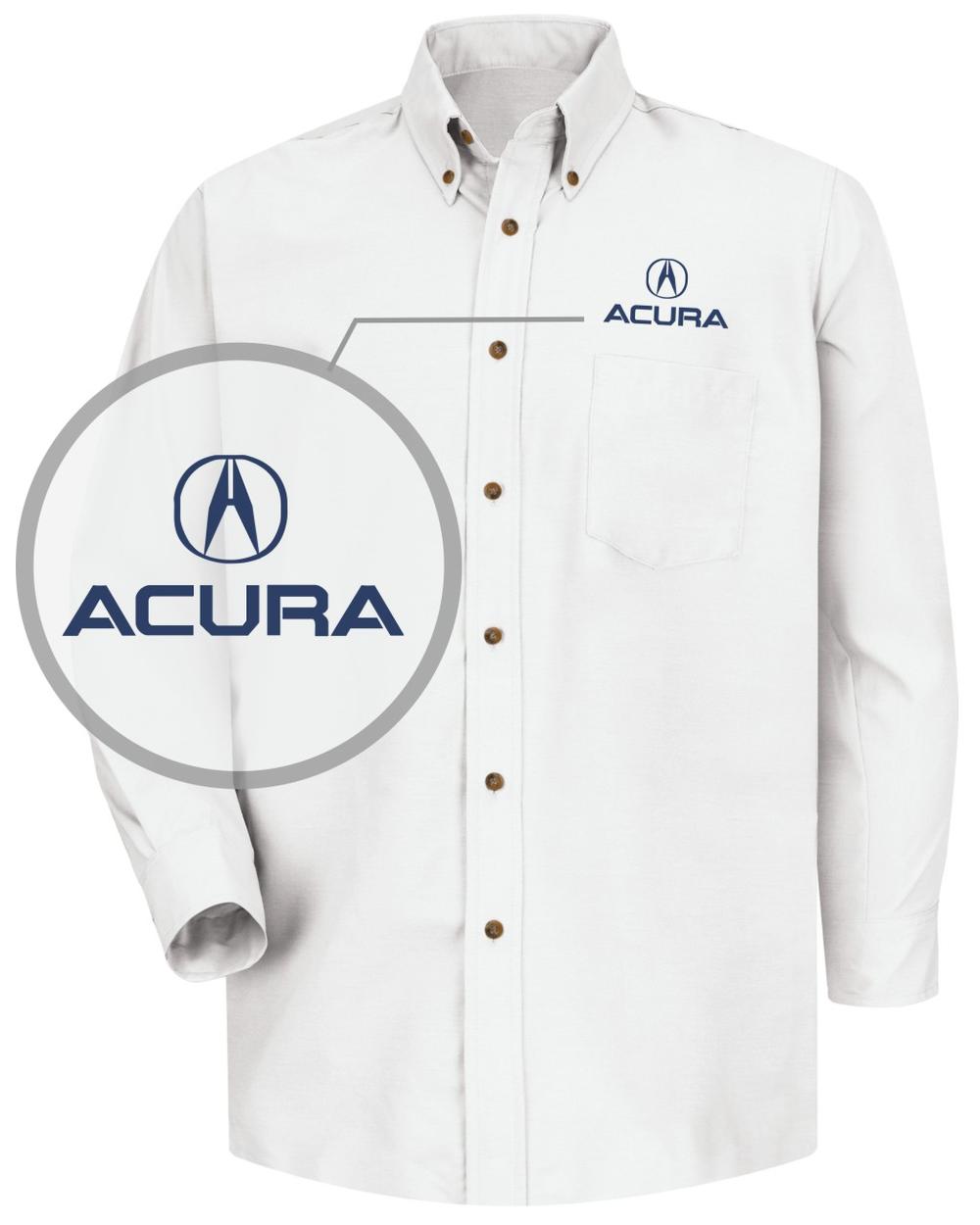 RedKap L/S Acura Staff Automotive Shirt, color: White