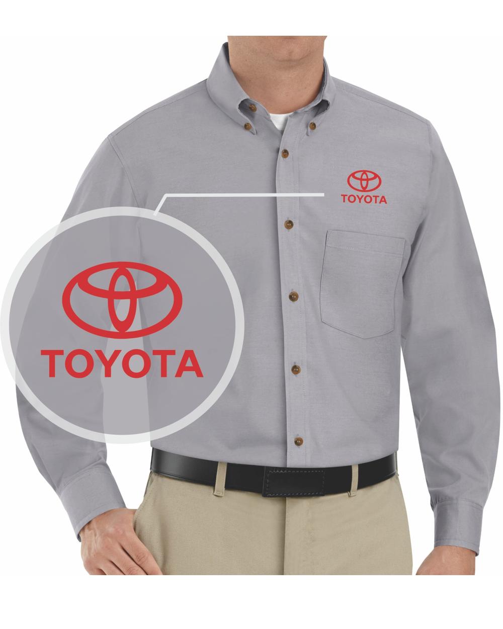 RedKap L/S Toyota Service Advisor Automotive Shirt, color: Silver