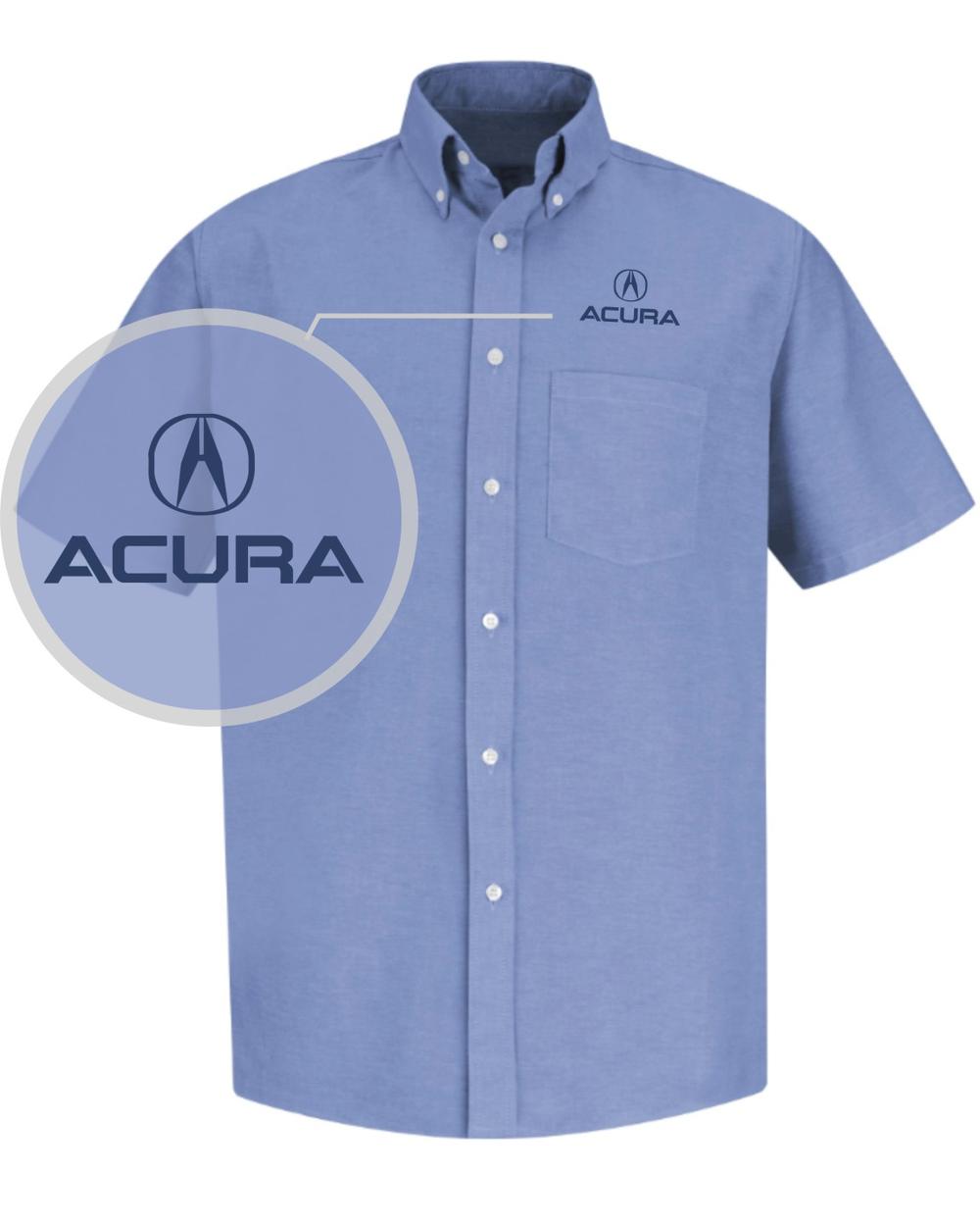 RedKap S/S Acura Service Advisor Automotive Shirt, color: Light Blue