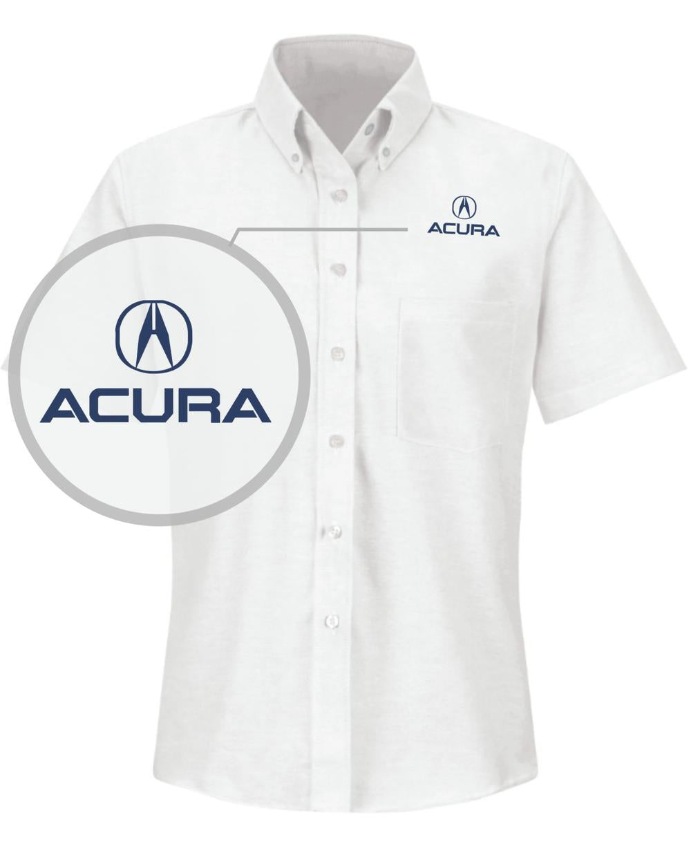 RedKap S/S Acura Service Advisor Automotive Shirt, color: White