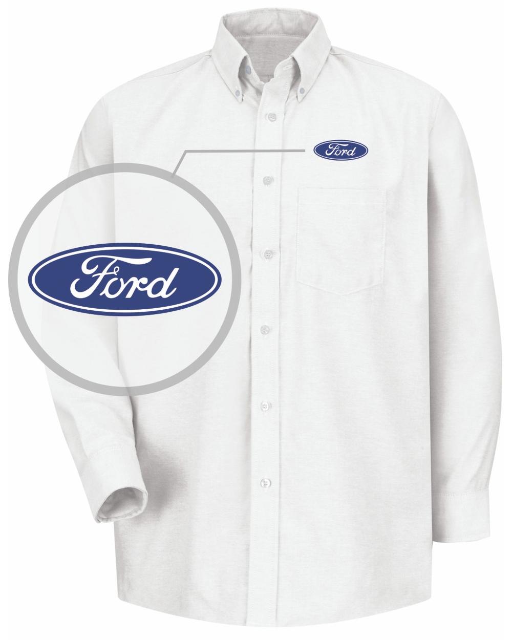 RedKap L/S Ford Service Advisor Automotive Shirt, color: White