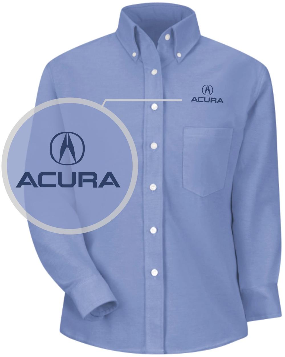 RedKap L/S Acura Service Advisor Automotive Shirt, color: Light Blue