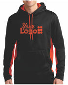 Sport-Tek ColorBlock Custom Hoodie, color: Black/Deep Orange