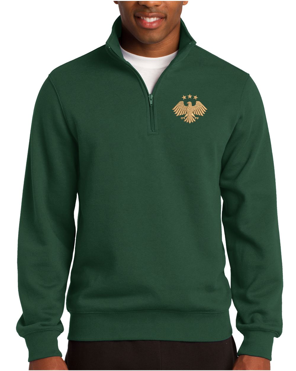 Sport-Tek 1/4 Zip Syria's New Eagle Sweatshirt, color: Forest Green