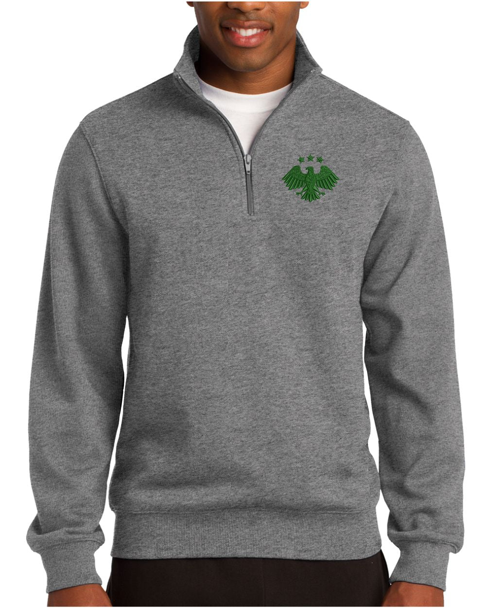 Sport-Tek 1/4 Zip Syria's New Eagle Sweatshirt, color: Vintage Heather