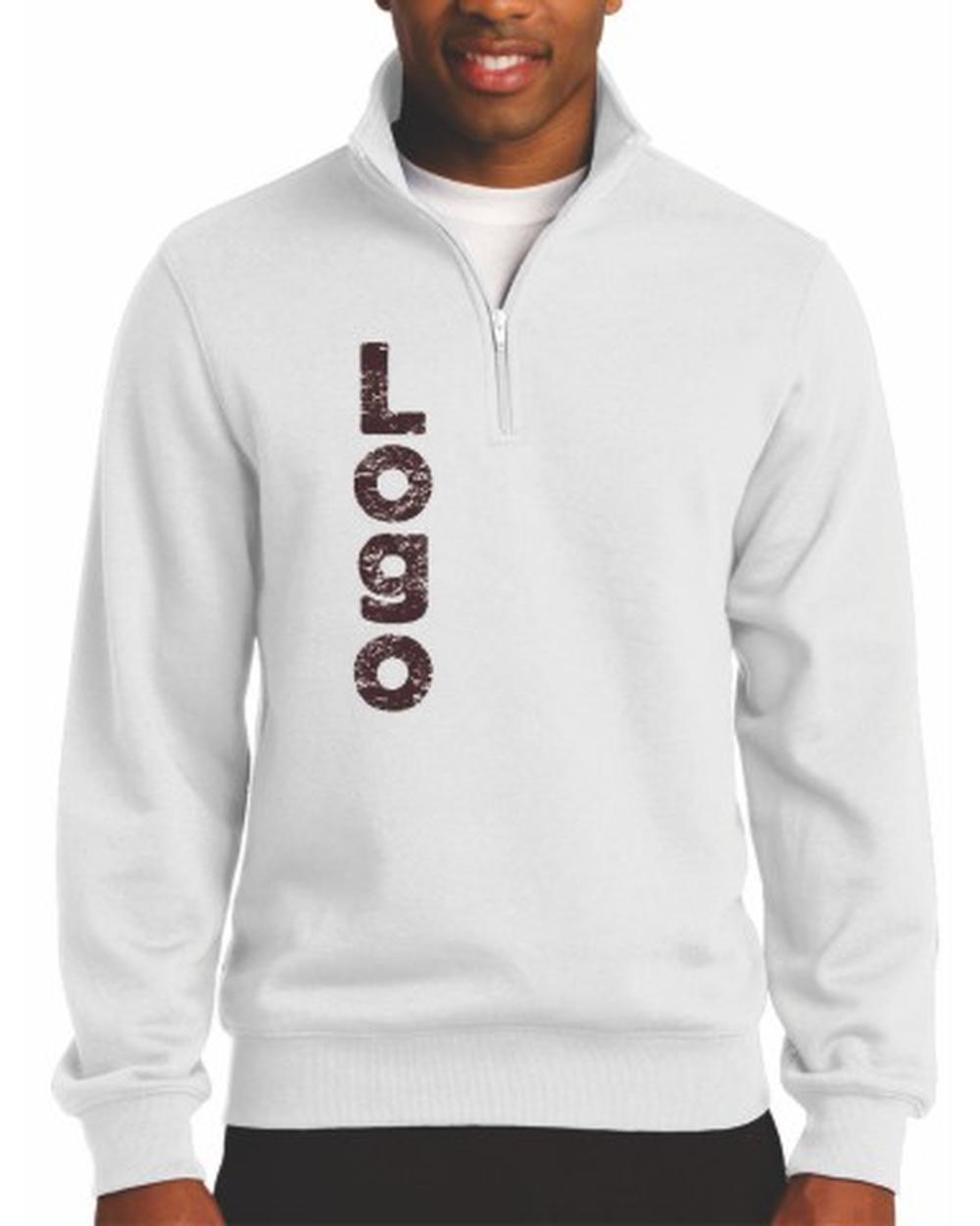 Sport-Tek 1/4 Zip Custom Sweatshirt, color: White