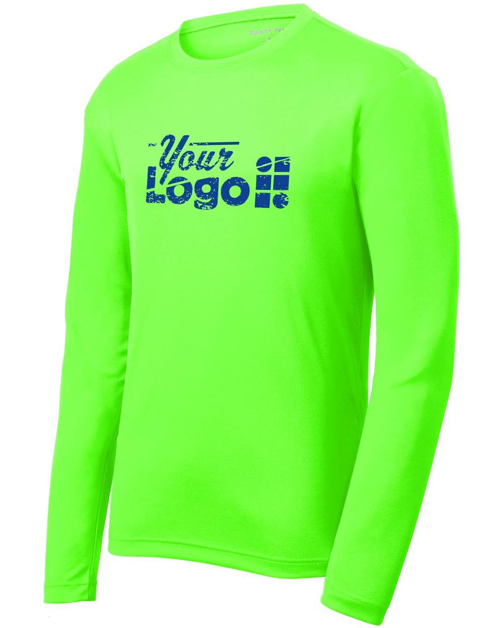 Sport-Tek L/S PosiCharge RacerMesh Custom T-Shirt, color: Neon Green