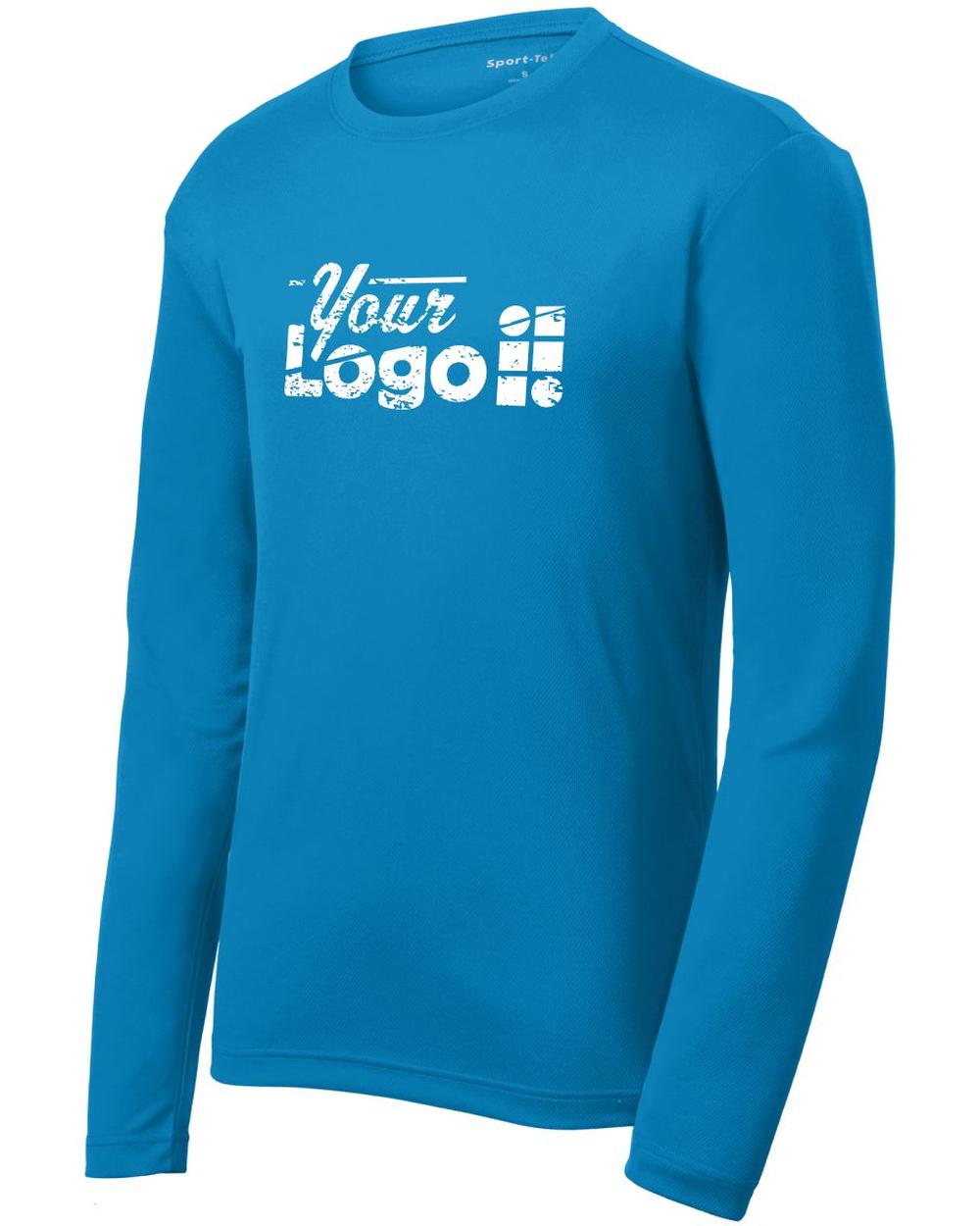 Sport-Tek L/S PosiCharge RacerMesh Custom T-Shirt, color: Pond Blue