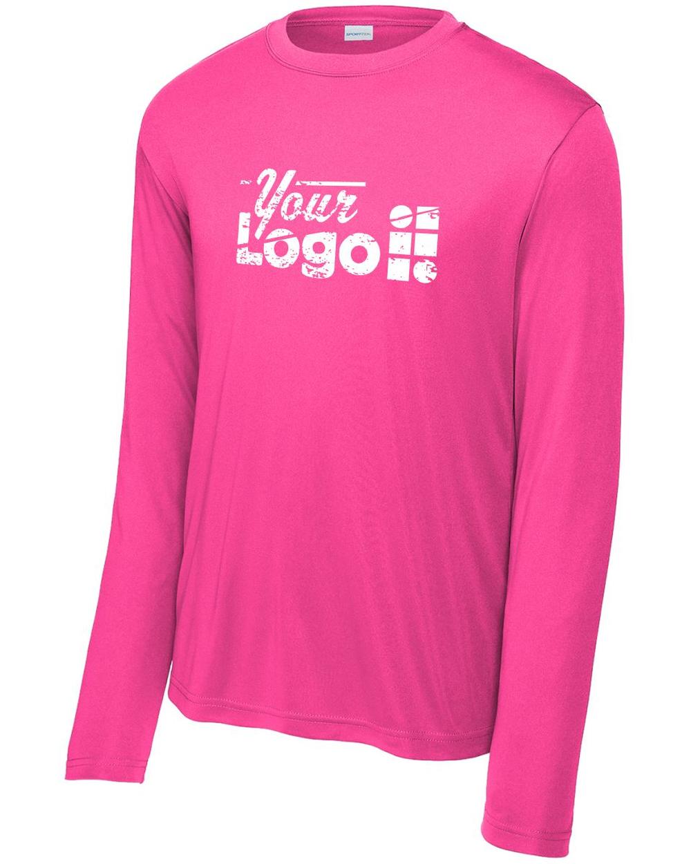 Sport-Tek L/S Competitor Custom T-Shirt, color: Neon Pink