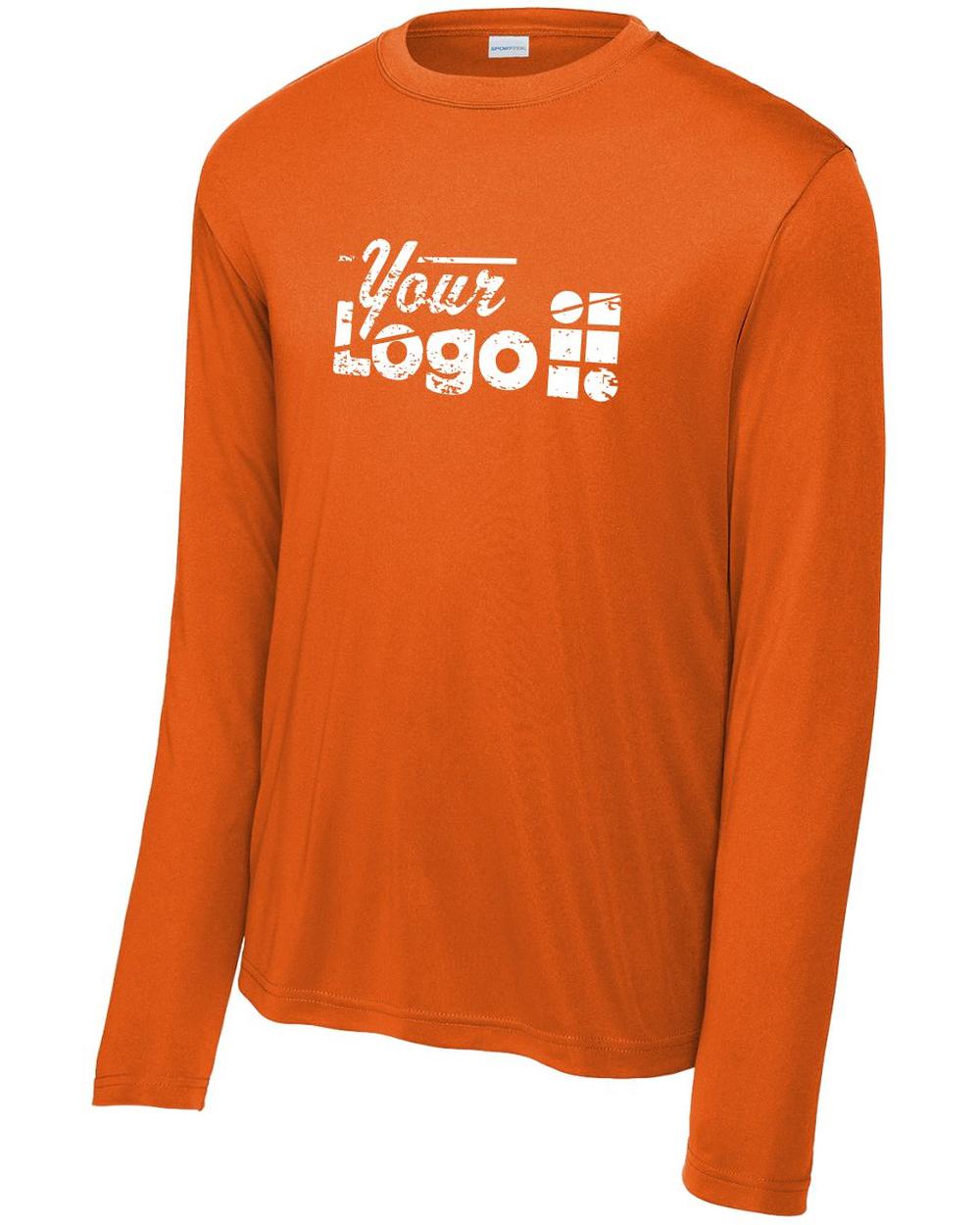 Sport-Tek L/S Competitor Custom T-Shirt, color: Deep Orange
