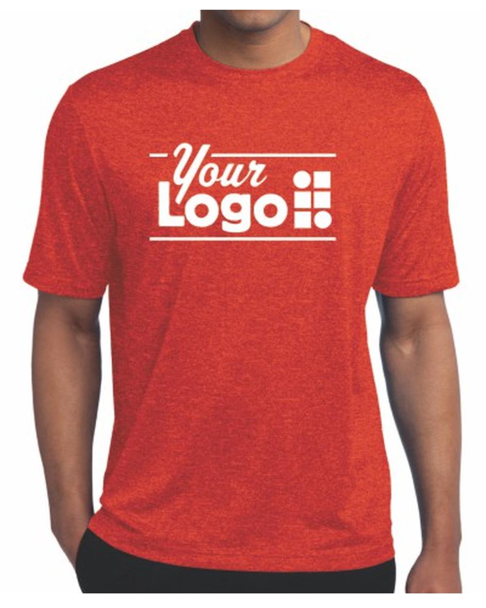 Sport-Tek S/S Heather Contender Custom T-Shirt, color: Deep Orange Heather