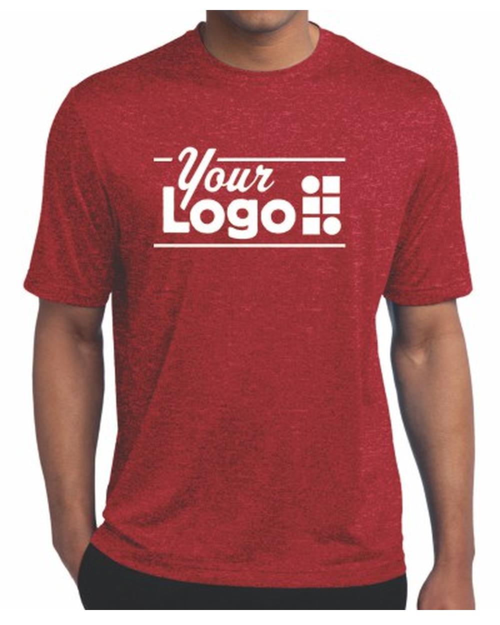 Sport-Tek S/S Heather Contender Custom T-Shirt, color: Scarlet Heather