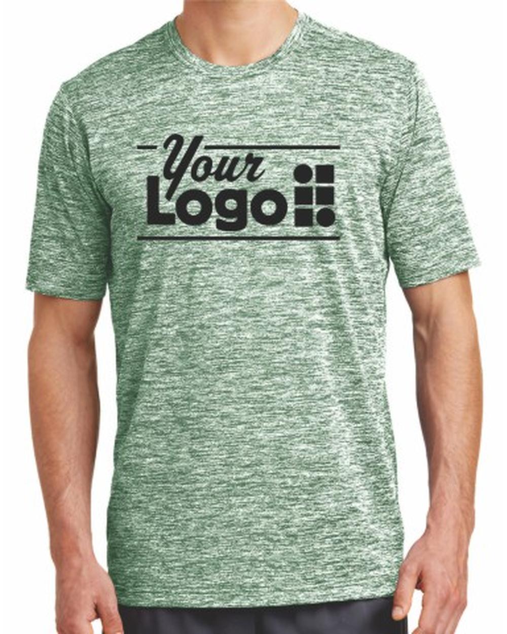 Sport-Tek S/S Electric Heather Custom T-Shirt, color: Forest Green Electric