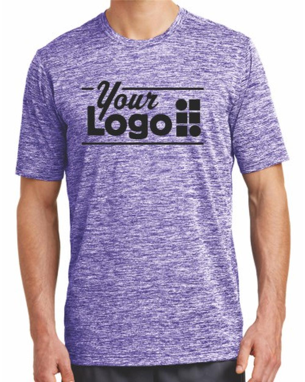 Sport-Tek S/S Electric Heather Custom T-Shirt, color: Purple Electric
