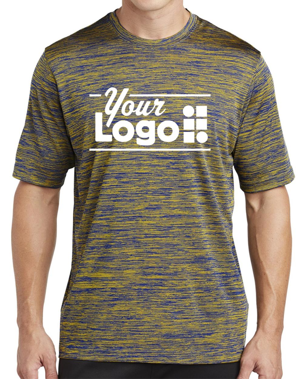 Sport-Tek S/S Electric Heather Custom T-Shirt, color: True Royal-Gold Electric