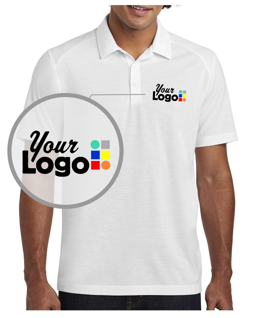 Sport-Tek S/S PosiCharge Tri-Blend Wicking Custom Golf Shirt, color: White Triad Solid