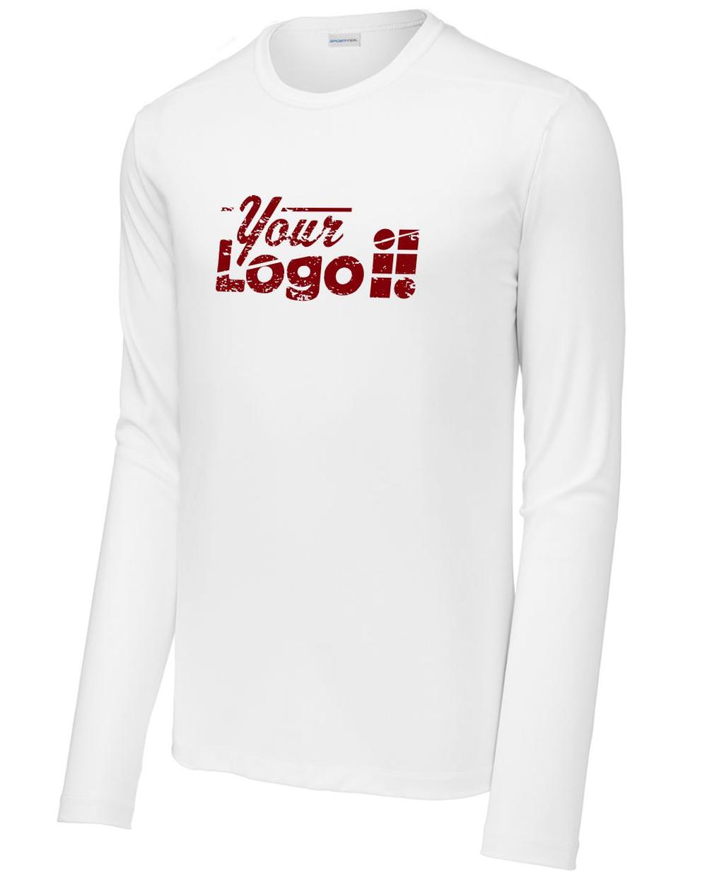 Sport-Tek L/S Posi-UV Pro Custom T-Shirt, color: White