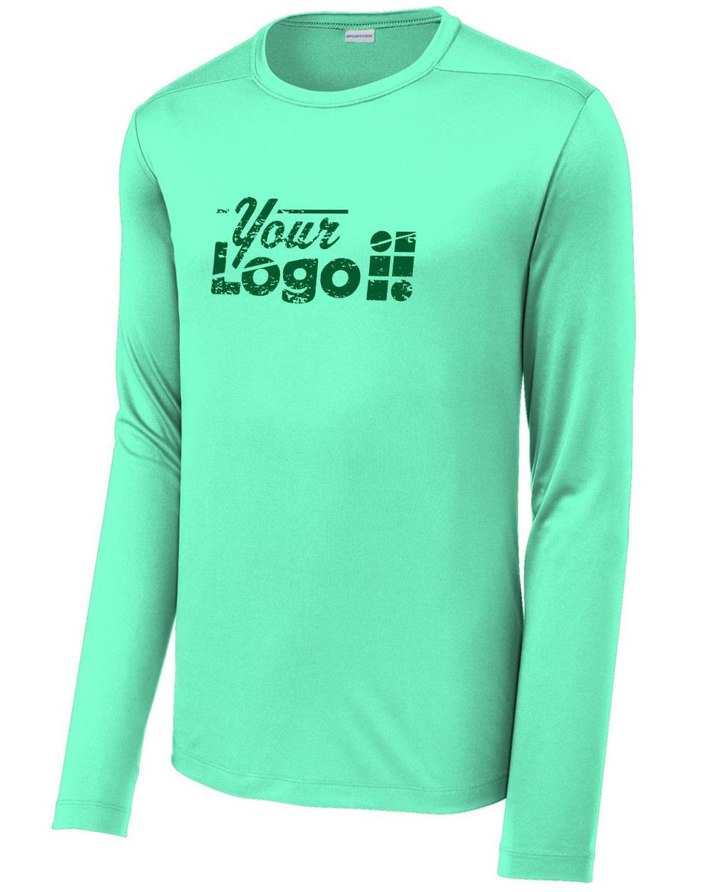 Sport-Tek L/S Posi-UV Pro Custom T-Shirt, color: Bright Seafoam