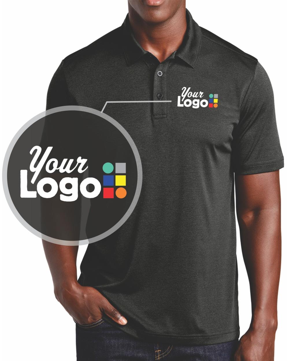 Sport-Tek S/S Endeavor Custom Golf Shirt, color: Black Heather