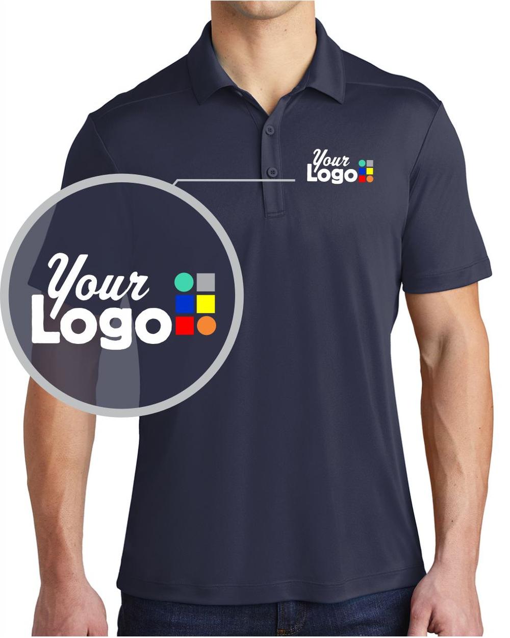 Sport-Tek S/S Posi-UV Pro Custom Golf Shirt, color: True Navy