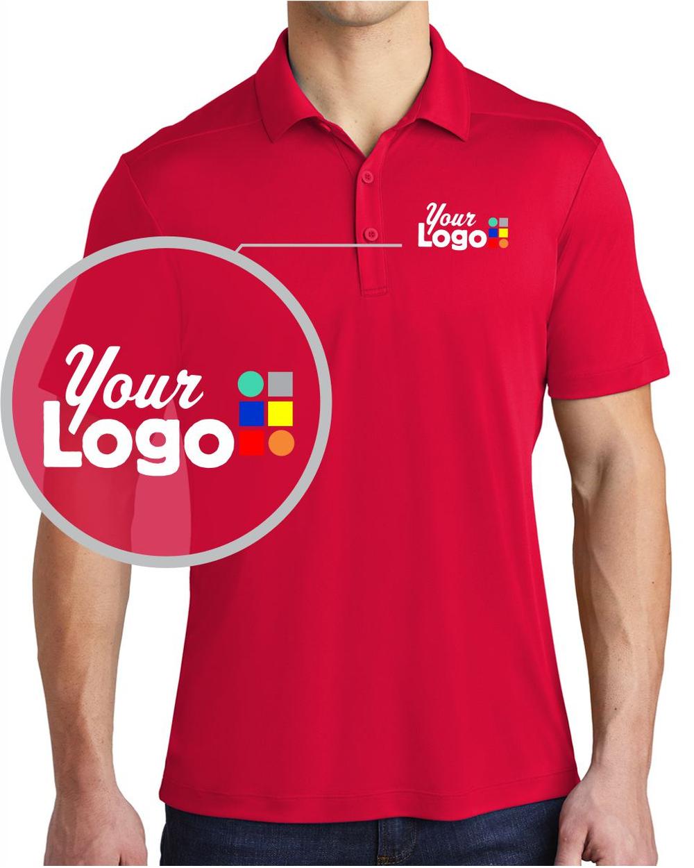 Sport-Tek S/S Posi-UV Pro Custom Golf Shirt, color: True Red