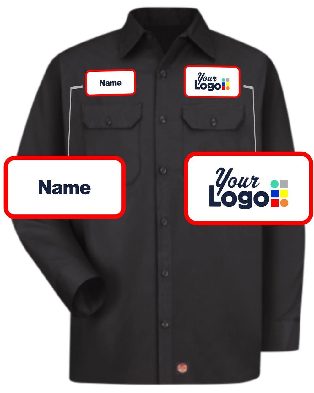 RedKap L/S Utility Custom Work Shirt, color: Black