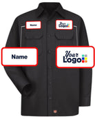 RedKap L/S Utility Custom Work Shirt, color: Black