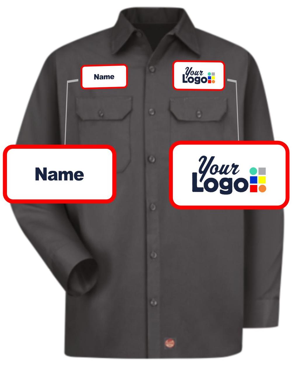 RedKap L/S Utility Custom Work Shirt, color: Charcoal