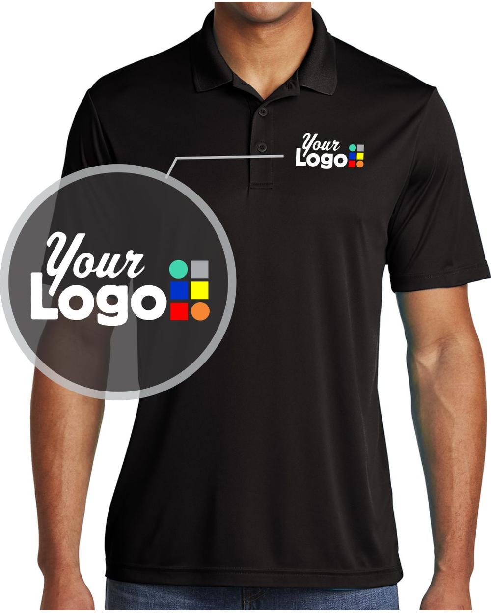 Sport-Tek S/S PosiCharge Competitor Custom Golf Shirt, color: Black