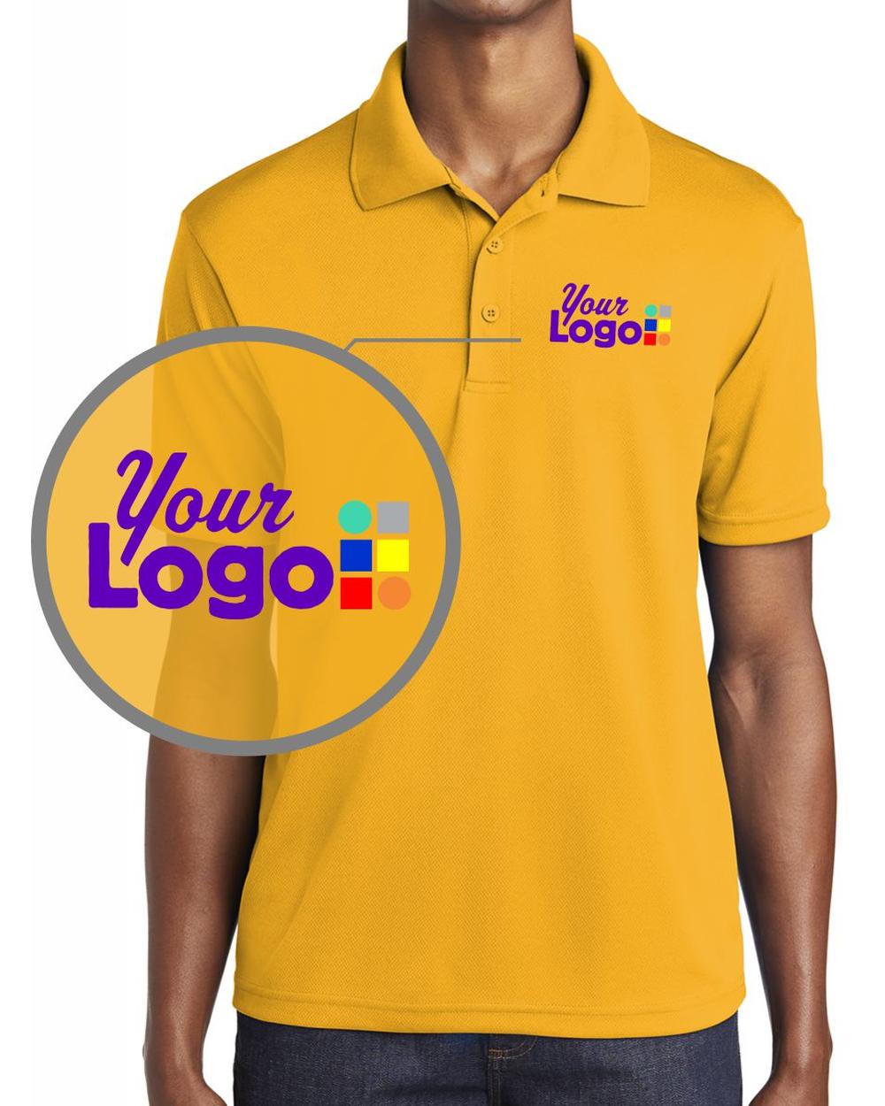 Sport-Tek S/S Posicharge Racermesh Custom Golf Shirt, color: Gold