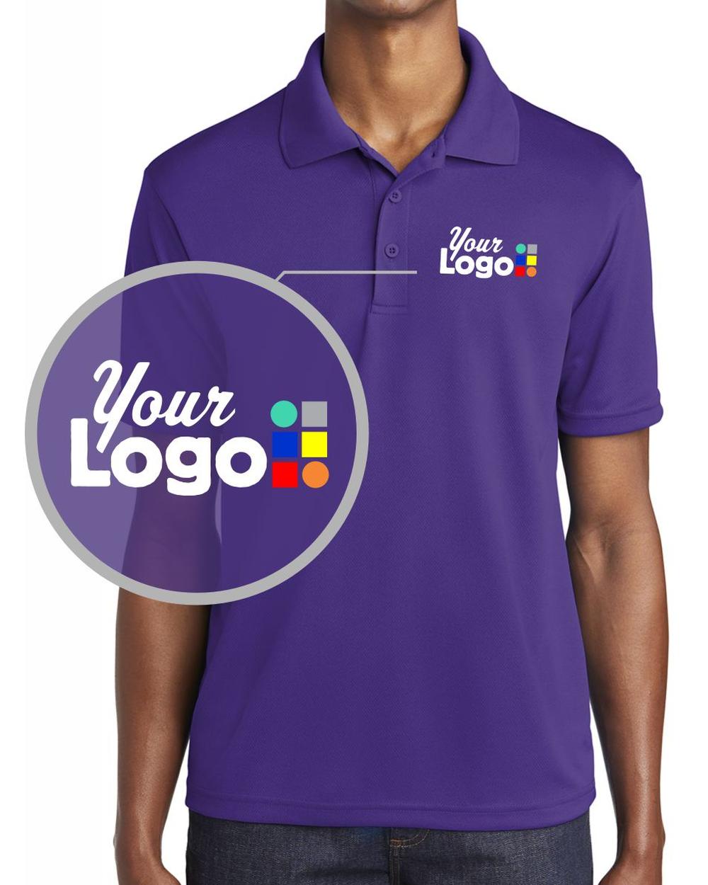 Sport-Tek S/S Posicharge Racermesh Custom Golf Shirt, color: Purple